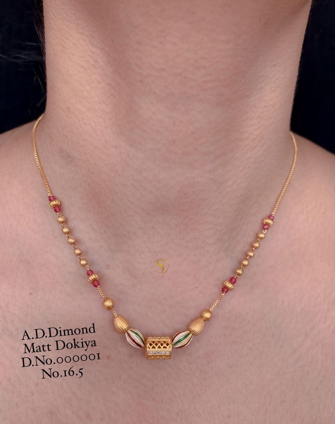 AD Diamond Golden Dokiya Mangalsutra 4 Wholesale Price In Surat
